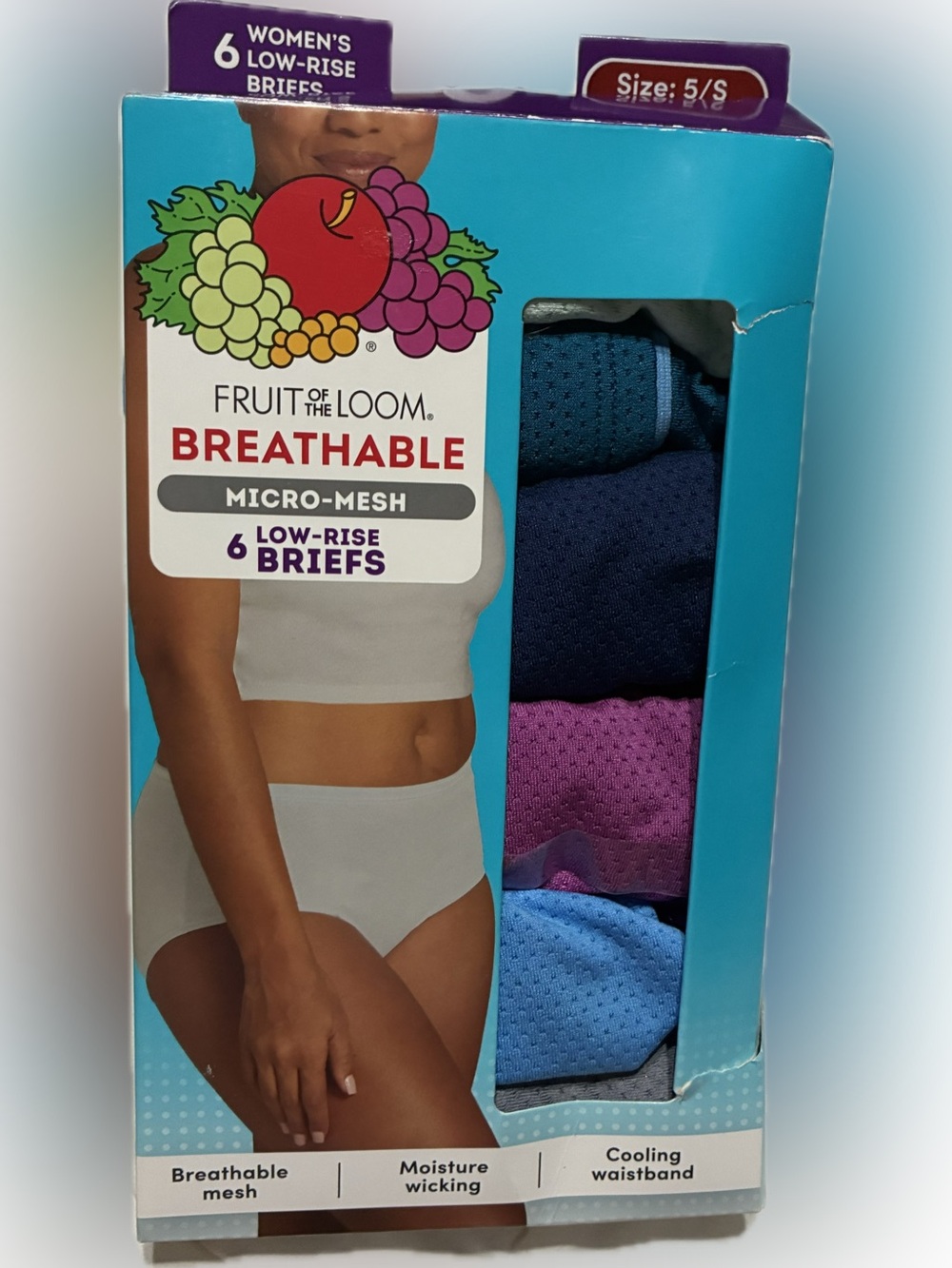 Fruit of the Loom Woman’s Breathable Micro-Mesh Briefs Size S